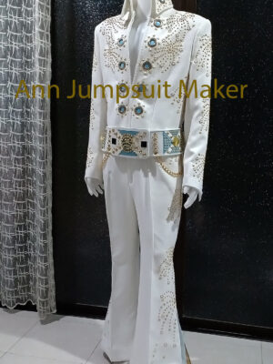 White Fireworks Jumpsuit and belt