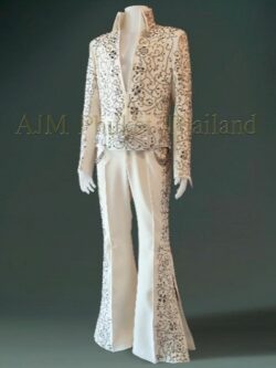 White Swirl Jumpsuit and Belt